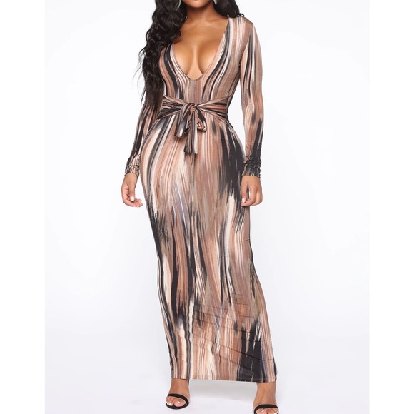 Brown Maxi Dress - Picture 1 of 5